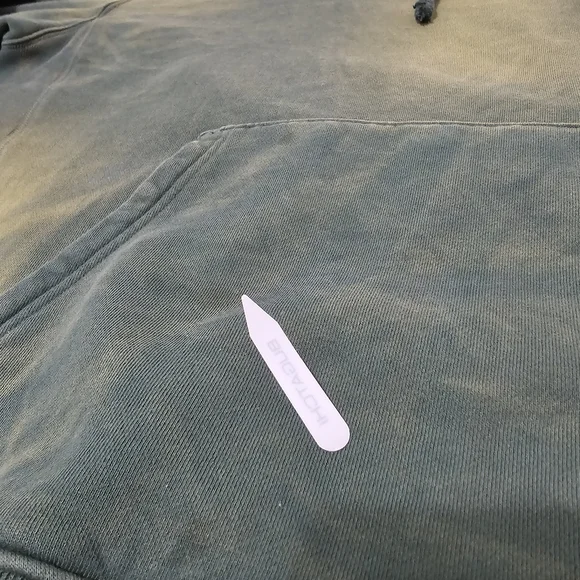 333 Half-Evil Hoodie XL Green Distressed Acid Wash Skater Streetwear Pullover - Picture 10 of 11